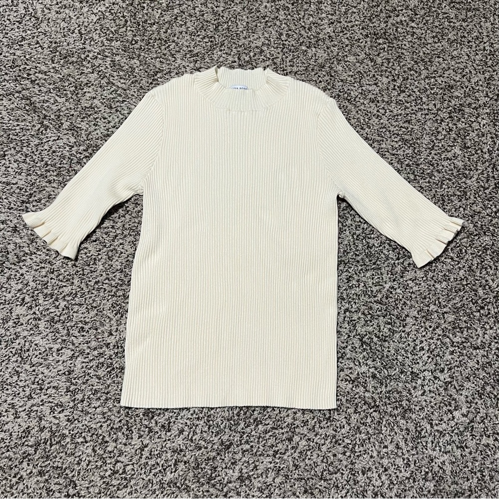 (EUC)  ANNA ROSE Ivory Knit Mock Neck Top
